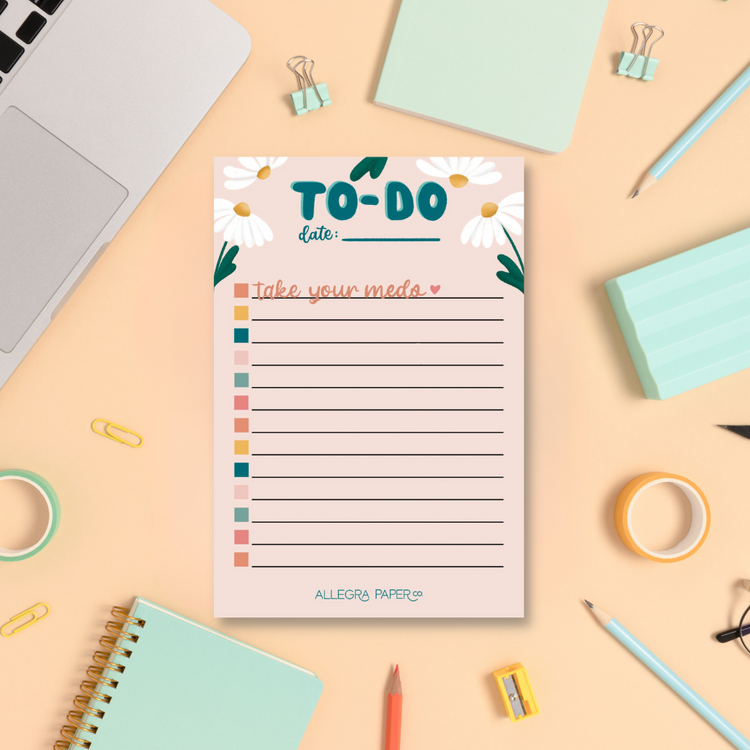 Take Your Meds Daily To-Do Lined Notepad