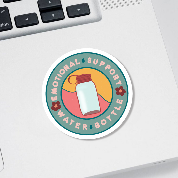 Emotional Support Water Bottle Matte Vinyl Sticker