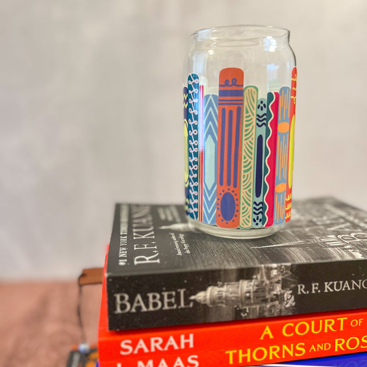 Stack of Books Can Glass