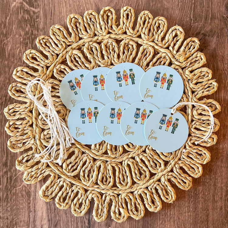 Nutcracker Trio Round Gift Tags SET of 8