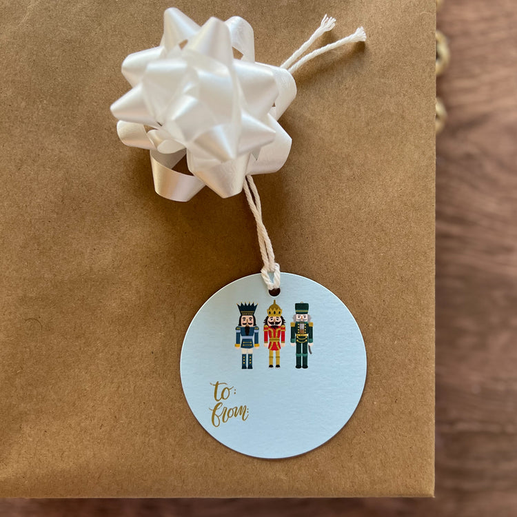 Nutcracker Trio Round Gift Tags SET of 8