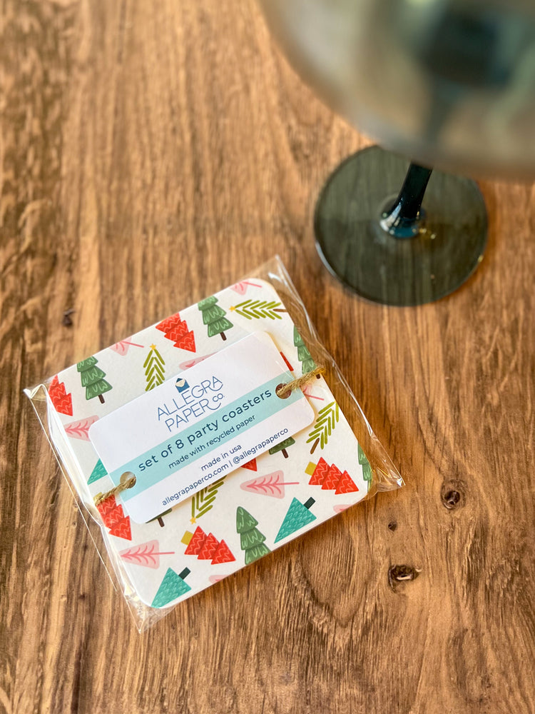 Tinsel Trees Paper Party Coasters