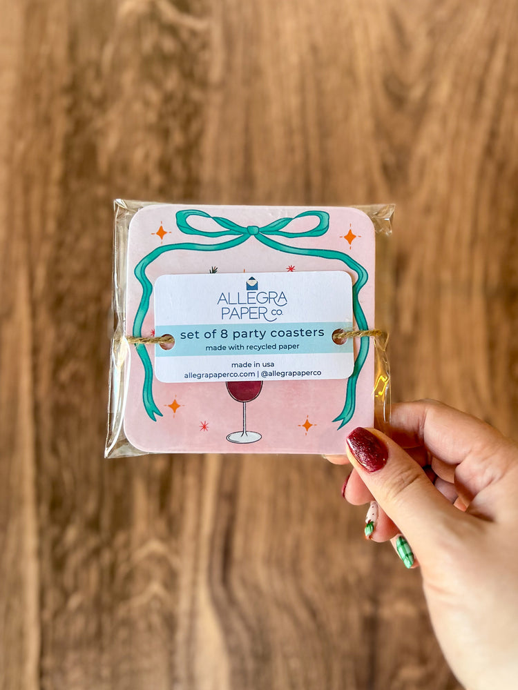 Christmas Cocktails Paper Party Coasters