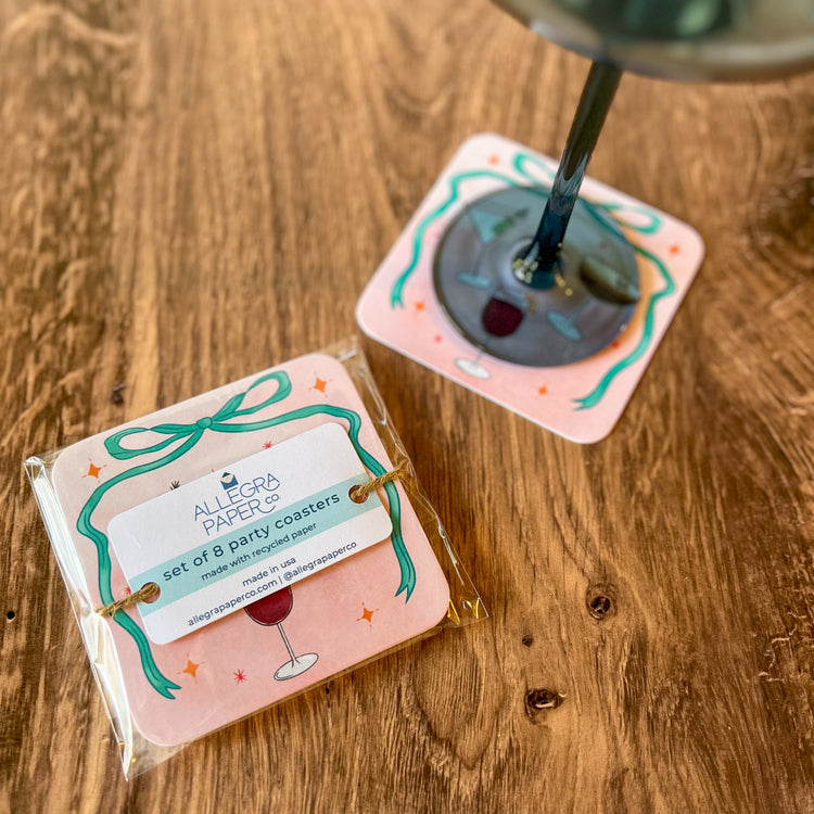 Christmas Cocktails Paper Party Coasters