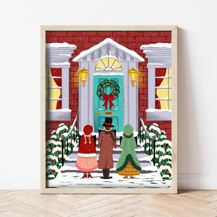 Christmas Carolers 8x10 Art Print