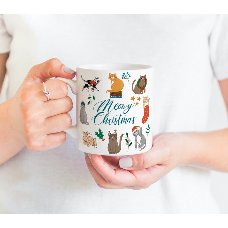Meowy Christmas Holiday Ceramic Mug