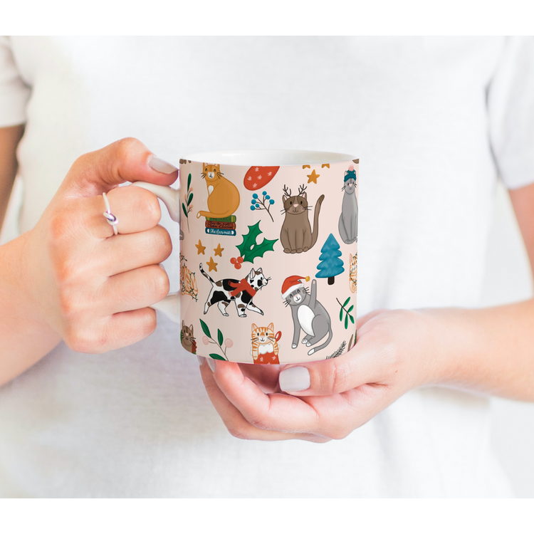 Winter Cats Holiday Ceramic Mug