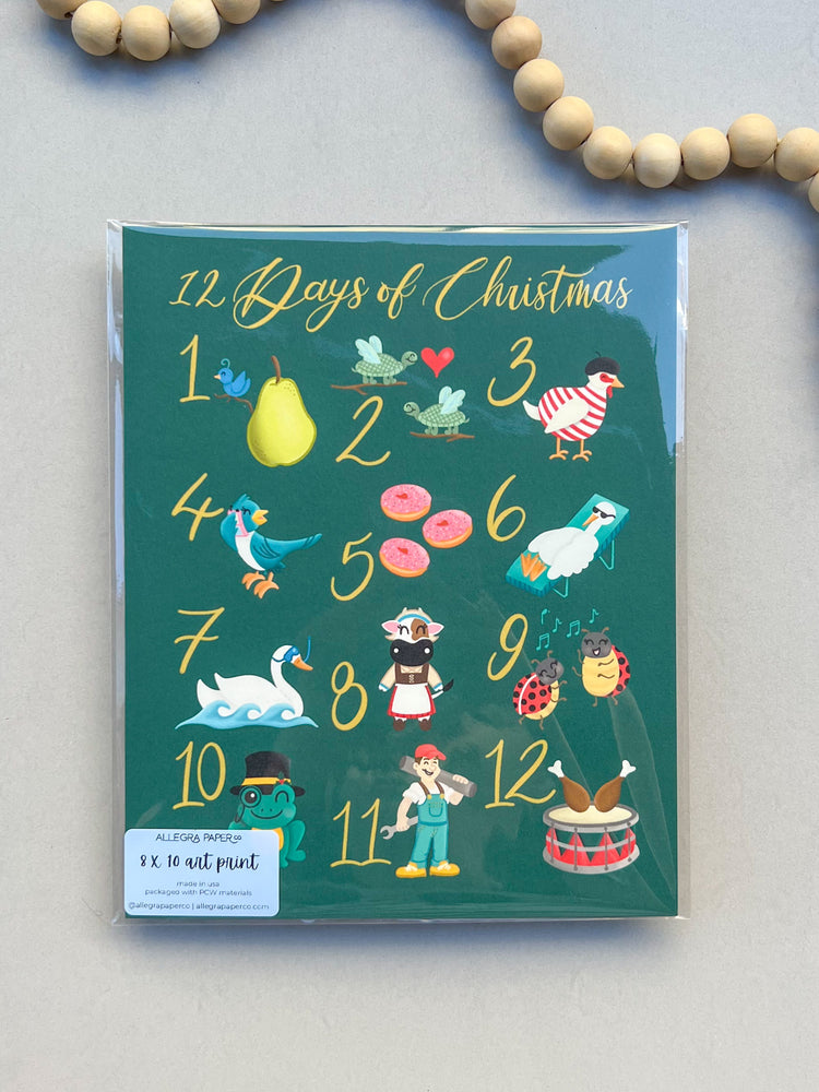 12 Days of Christmas 8x10 Art Print
