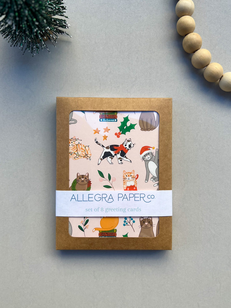 Meowy Holiday Cat Boxed Card Set