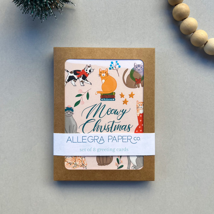 Meowy Christmas Cat Boxed Card Set