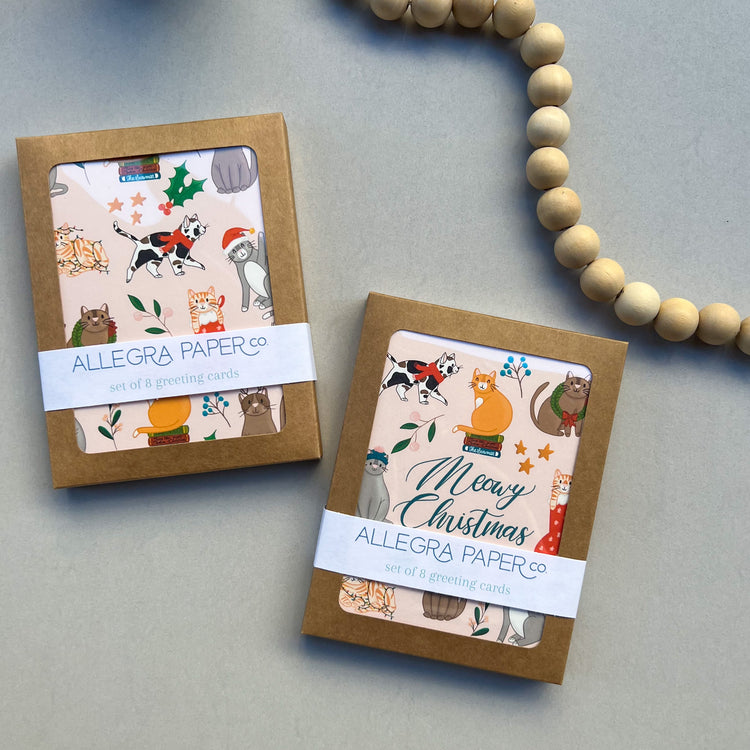 Meowy Christmas Cat Boxed Card Set