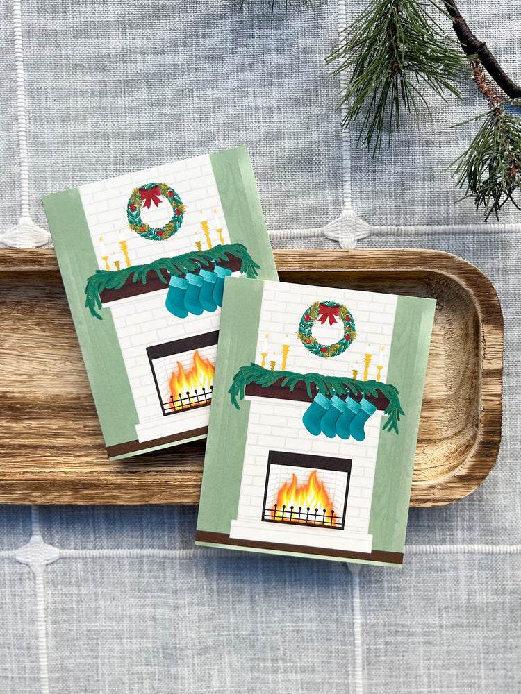 Cozy Christmas Fireplace Card