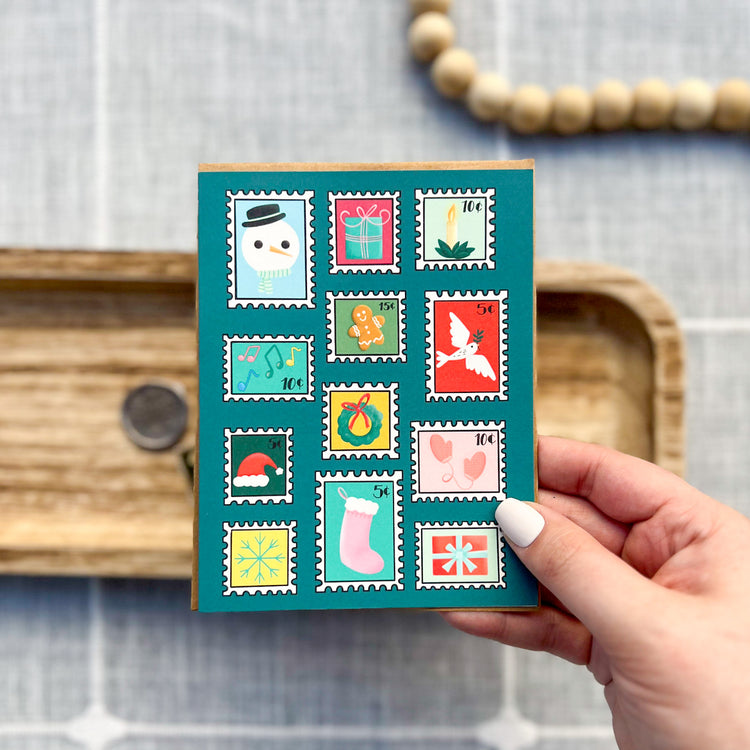 Holiday Postage Stamps Card