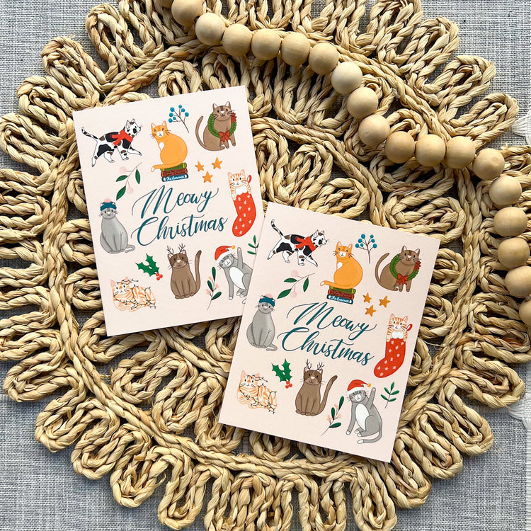 Meowy Christmas Cat Boxed Card Set