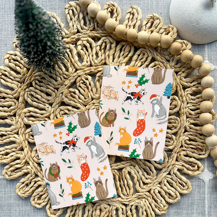 Meowy Holiday Cat Pattern Card