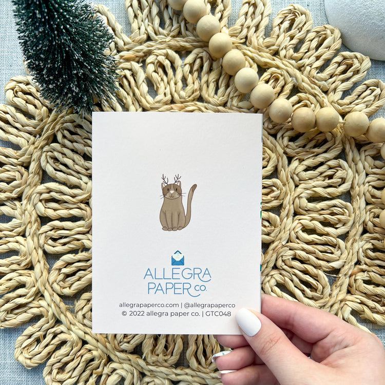 Meowy Holiday Cat Pattern Card