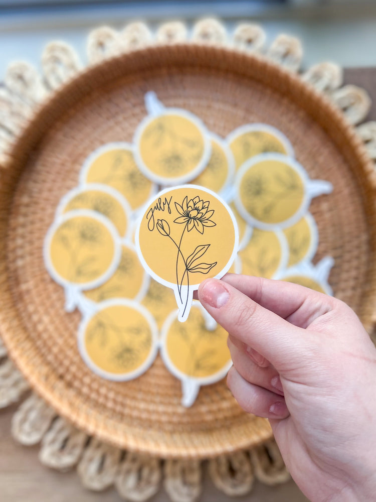 July Birth Month Flower Matte Sticker