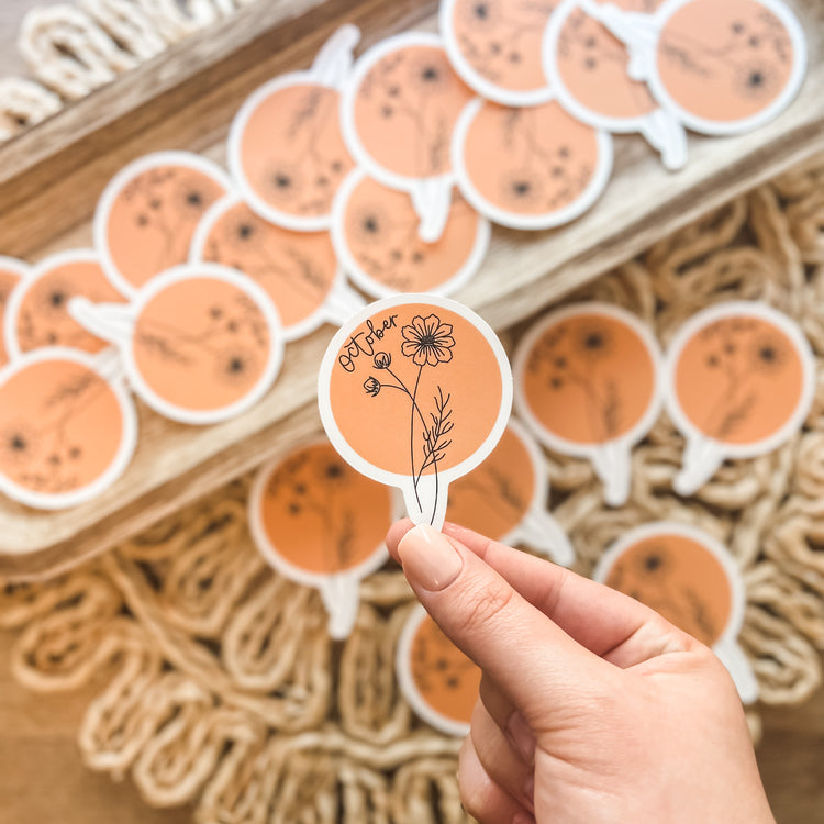 October Birth Month Flower Matte Sticker