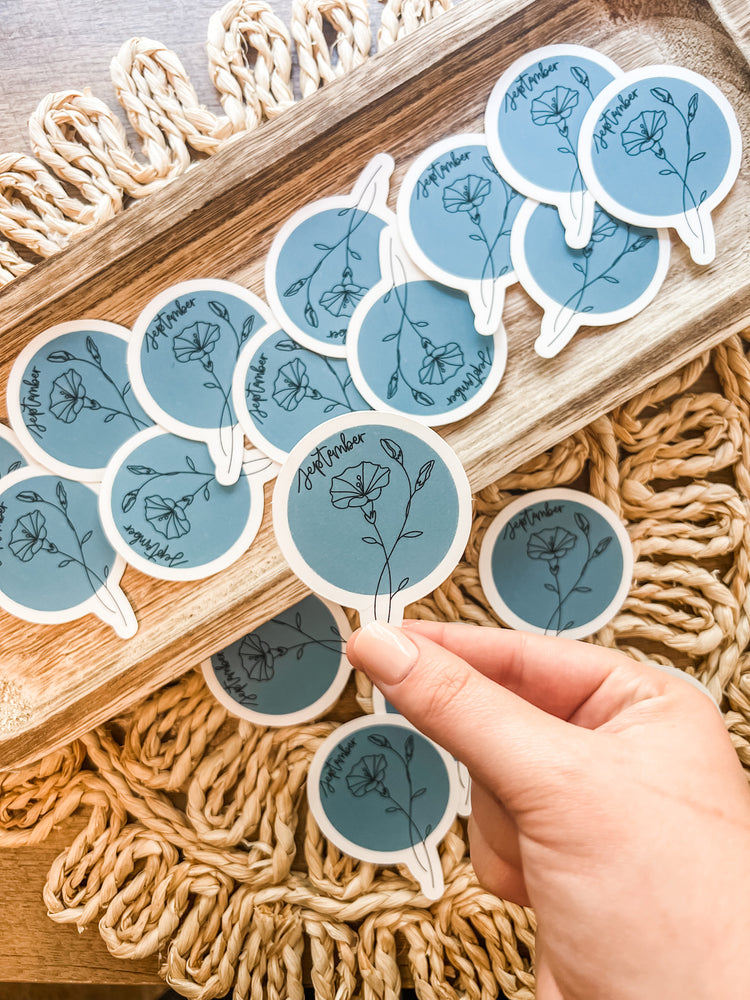 September Birth Month Flower Matte Sticker