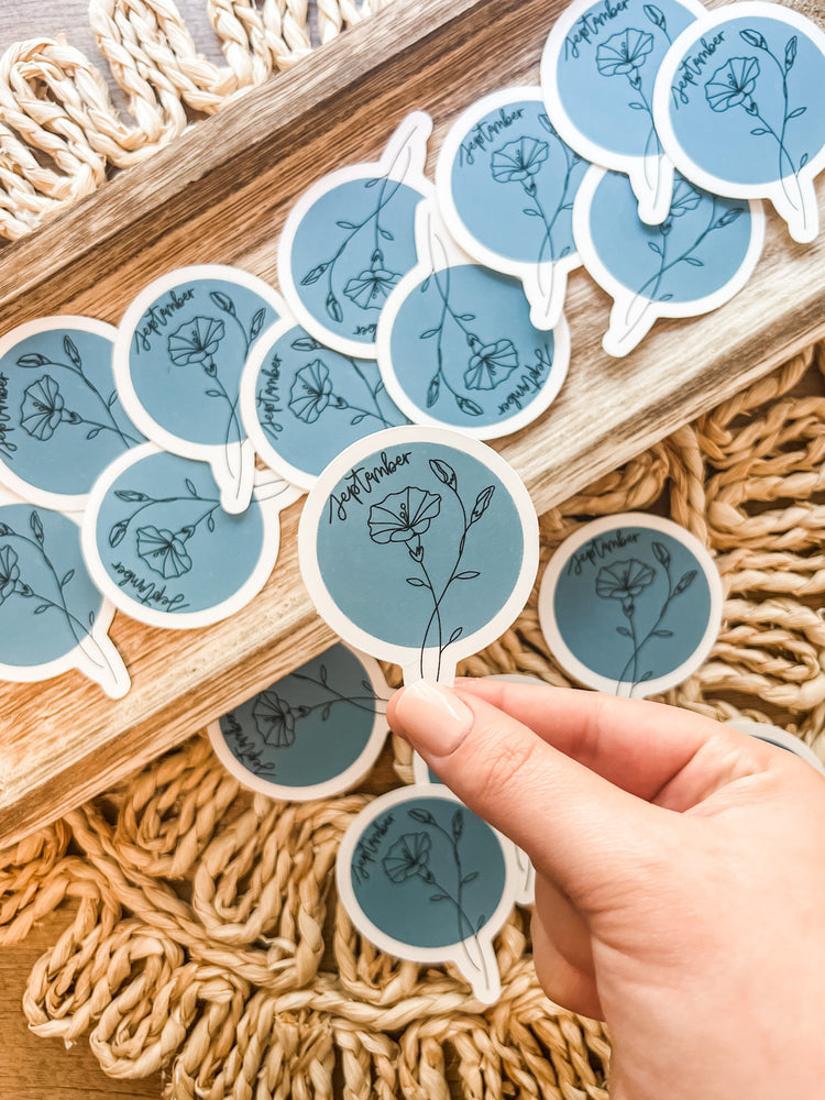 September Birth Month Flower Matte Sticker