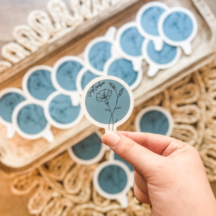 September Birth Month Flower Matte Sticker