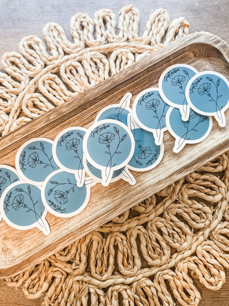 September Birth Month Flower Matte Sticker