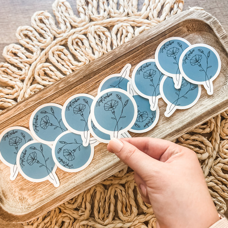 September Birth Month Flower Matte Sticker