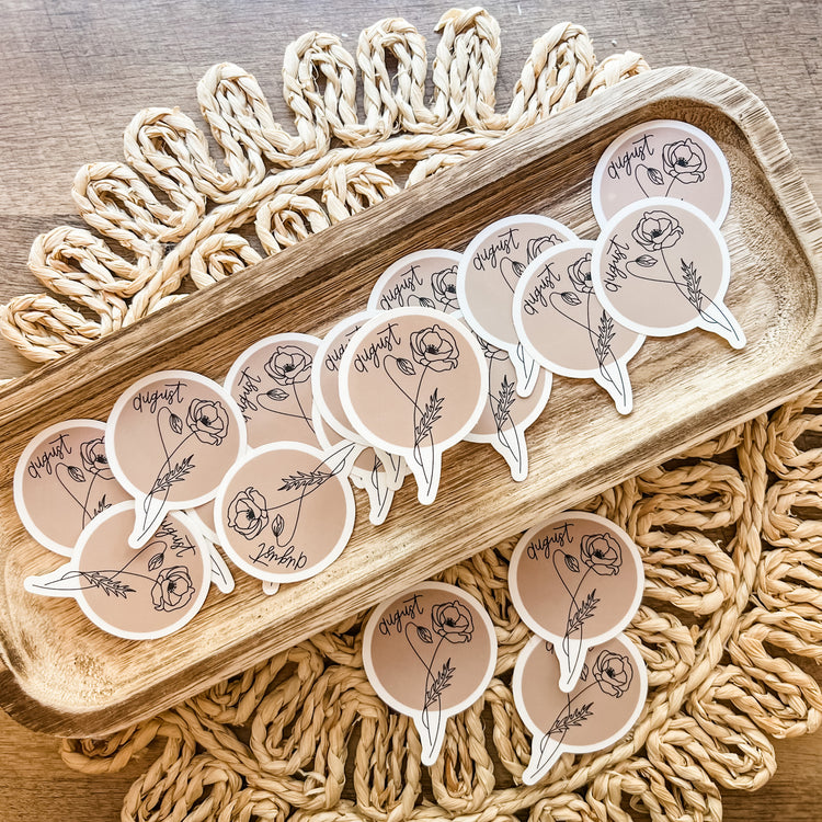 May Birth Month Flower Matte Sticker