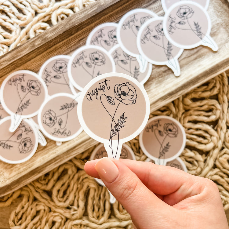 May Birth Month Flower Matte Sticker
