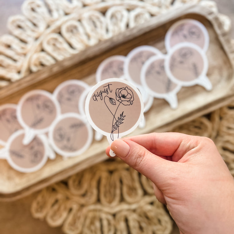 May Birth Month Flower Matte Sticker