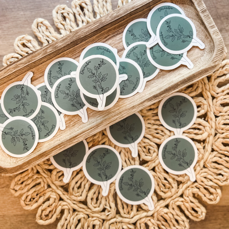 December Birth Month Flower Matte Sticker