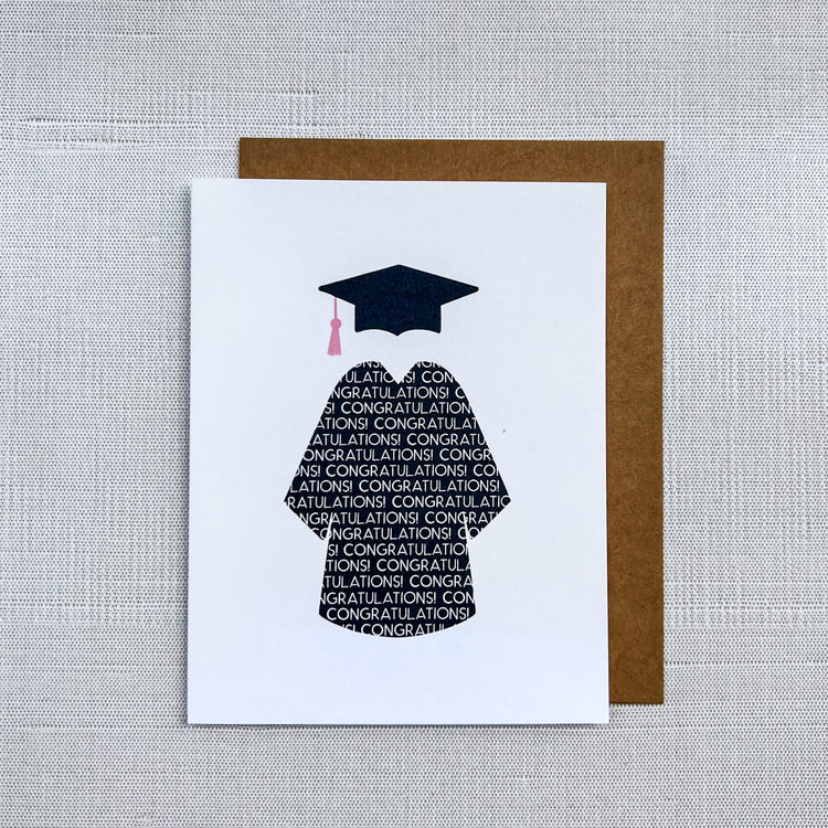 Congratulations Cap + Gown Grad Card