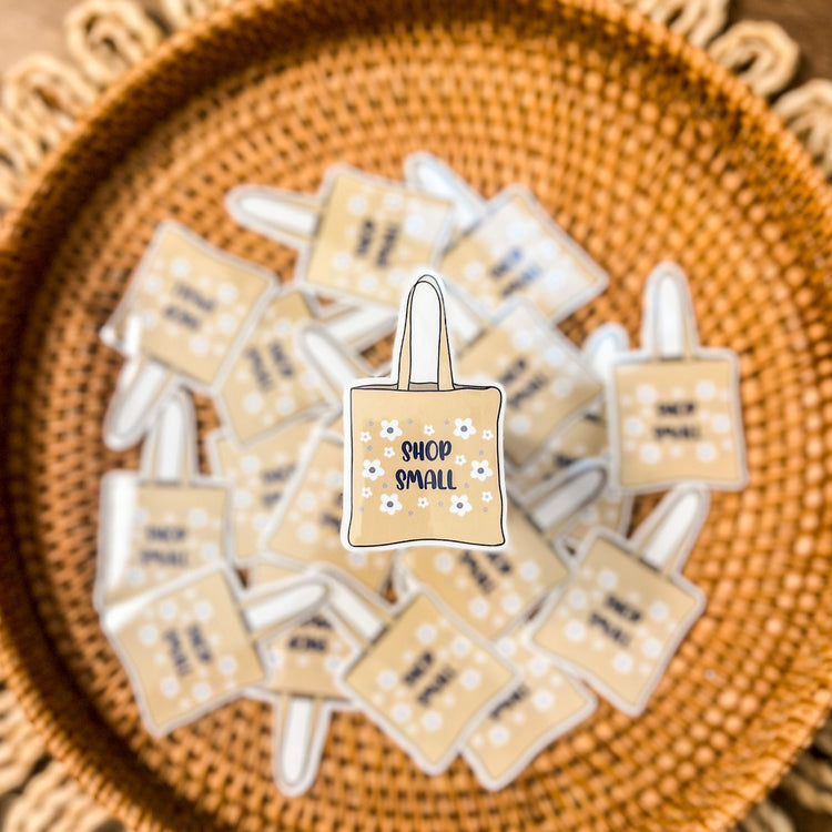 Shop Small Tote Clear Sticker