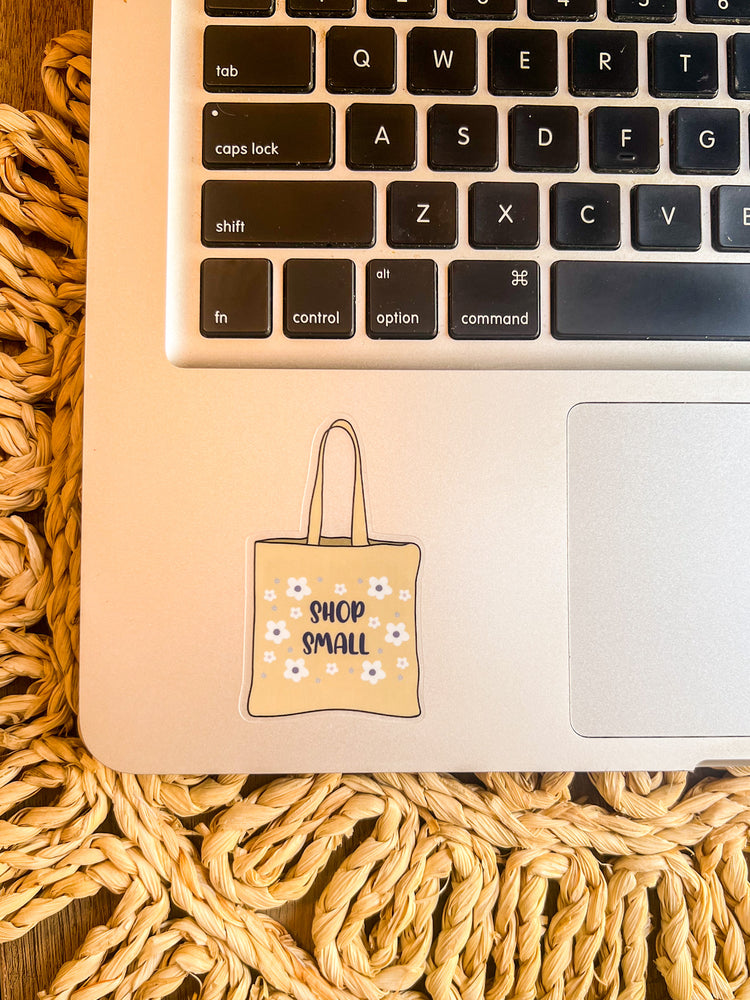 Shop Small Tote Clear Sticker