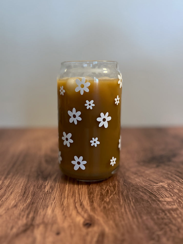 Have the Best Day Floral Can Glass