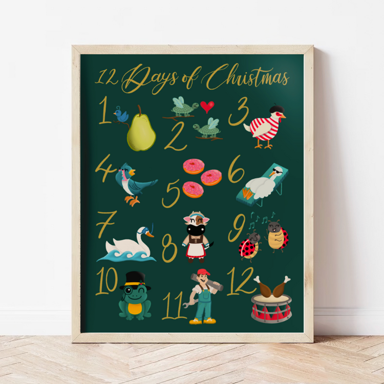 12 Days of Christmas 8x10 Art Print