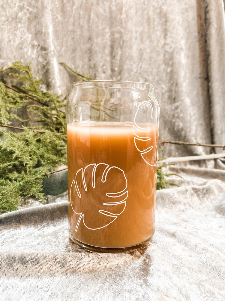 Monstera Soda Can Glass
