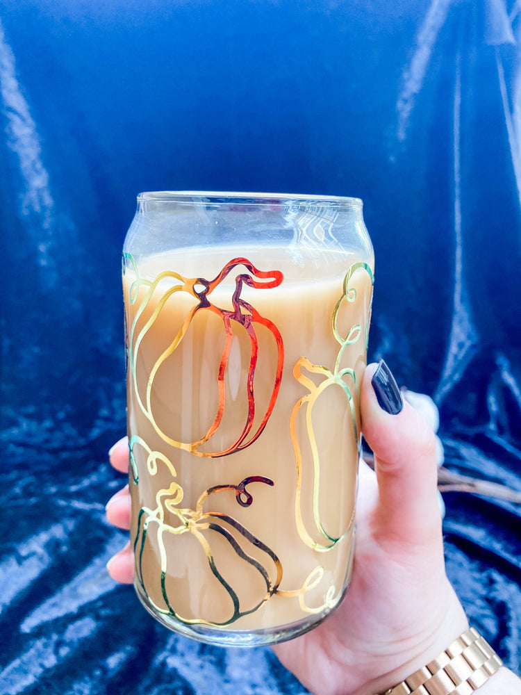 Pumpkins Soda Can Glass