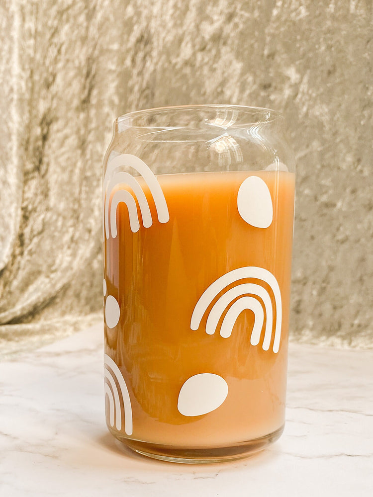Rainbow Boho Soda Can Glass