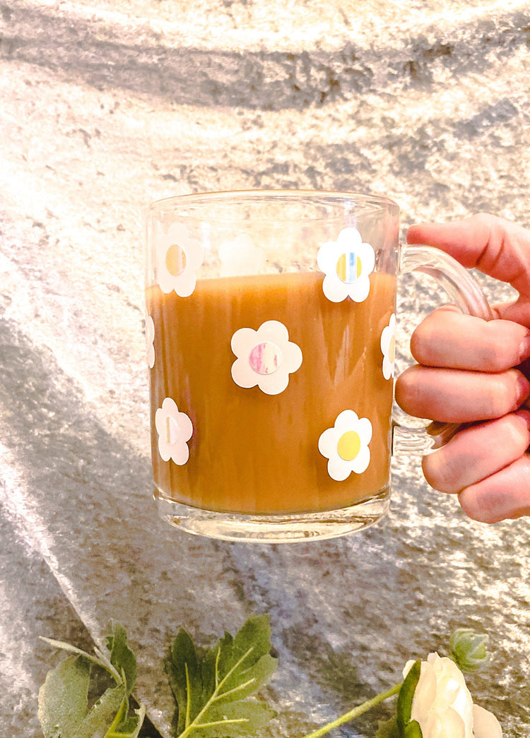 Daisy Glass Coffee Mug