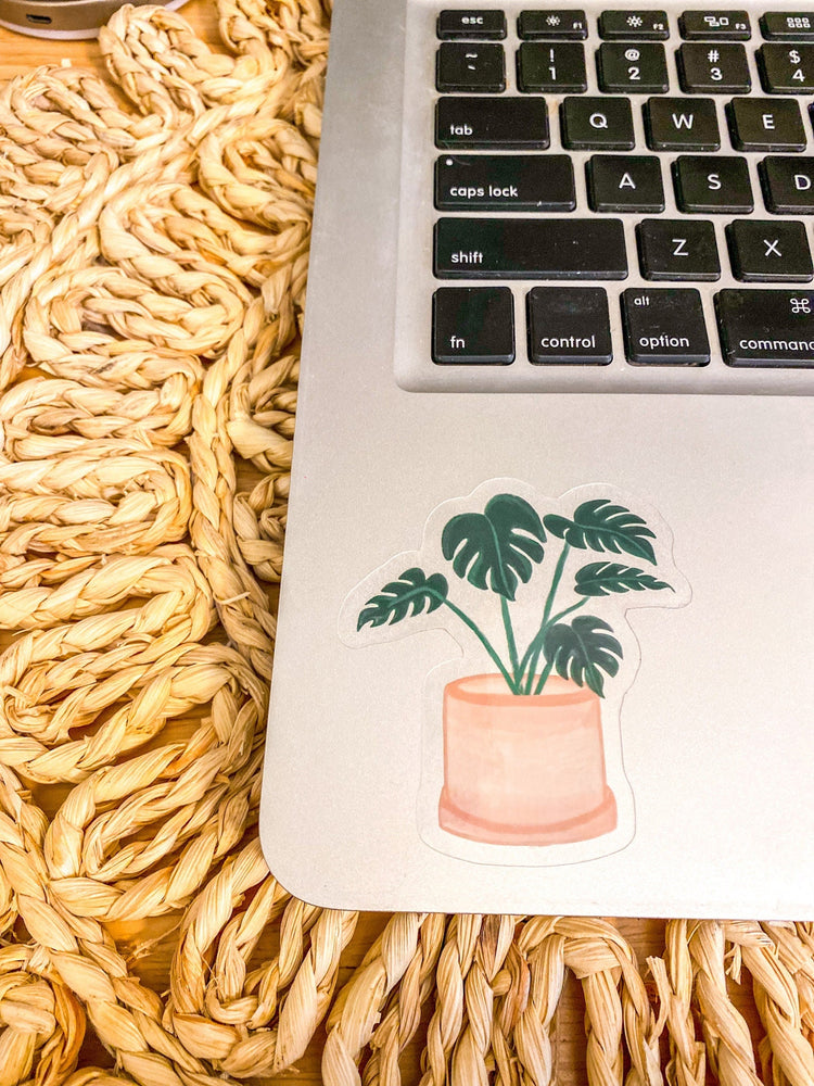 Monstera Plant Clear Vinyl Sticker