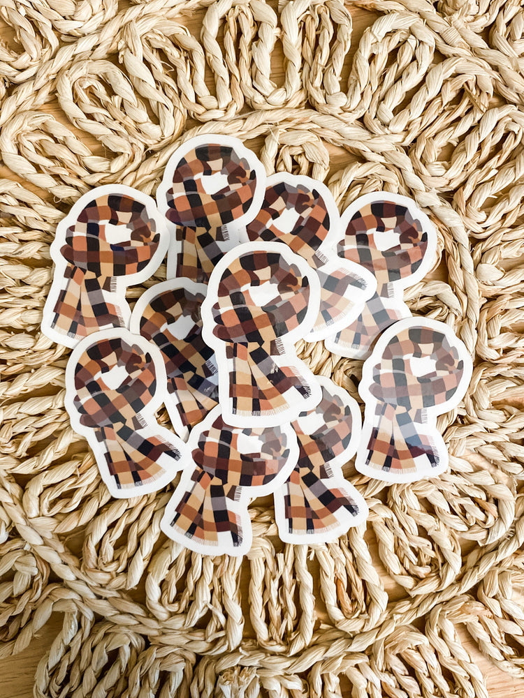 Fall Scarf Clear Vinyl Sticker