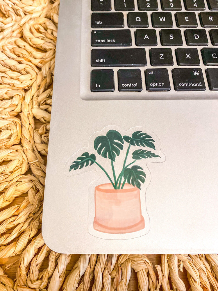 Monstera Plant Clear Vinyl Sticker