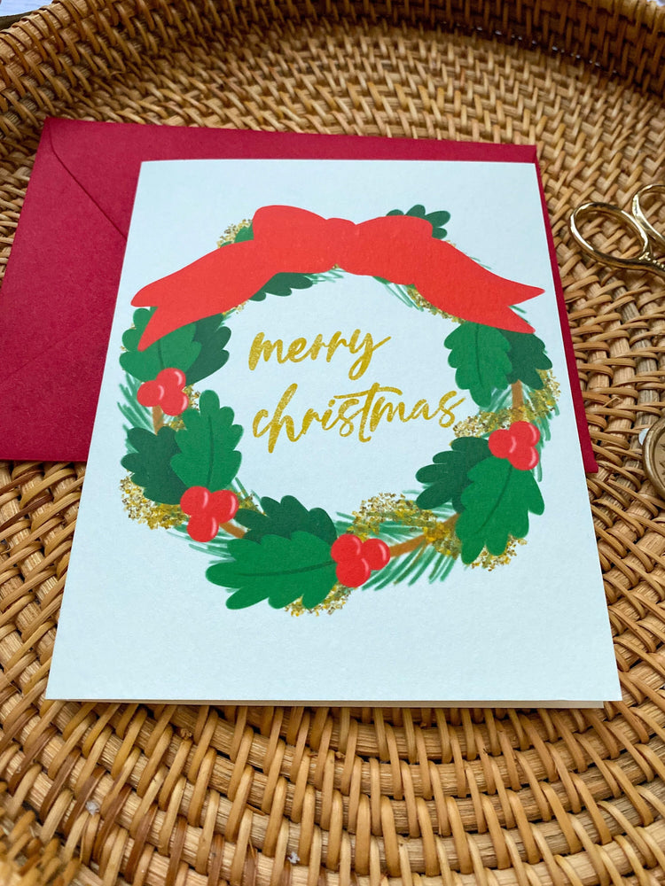 Merry Christmas Wreath Card