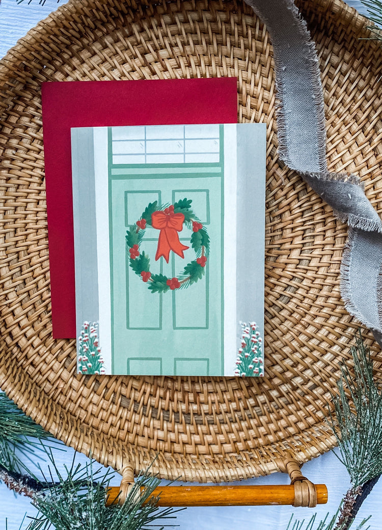 Merry Christmas Door Wreath Card