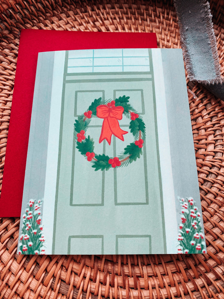 Merry Christmas Door Wreath Card