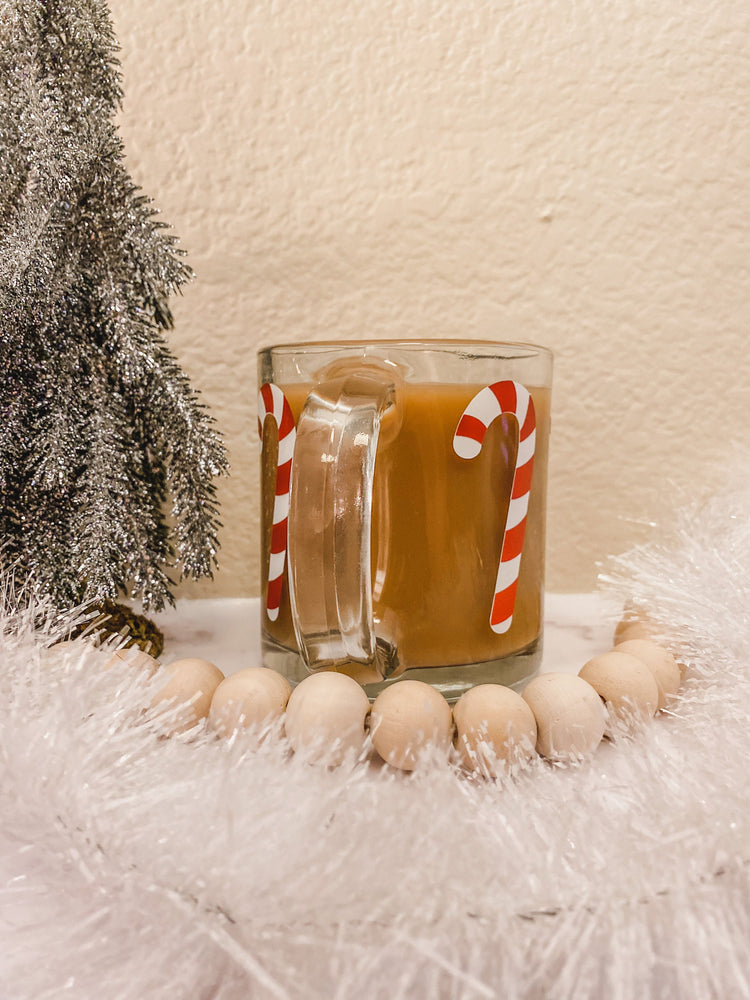 Candy Canes Glass Coffee Mug