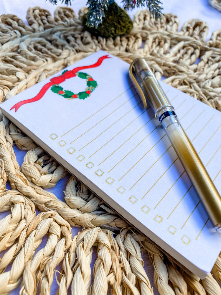 Checklist Christmas Wreath Lined Notepad