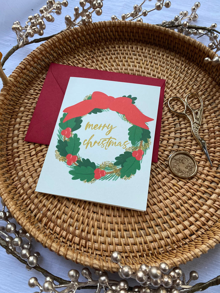 Merry Christmas Wreath Card