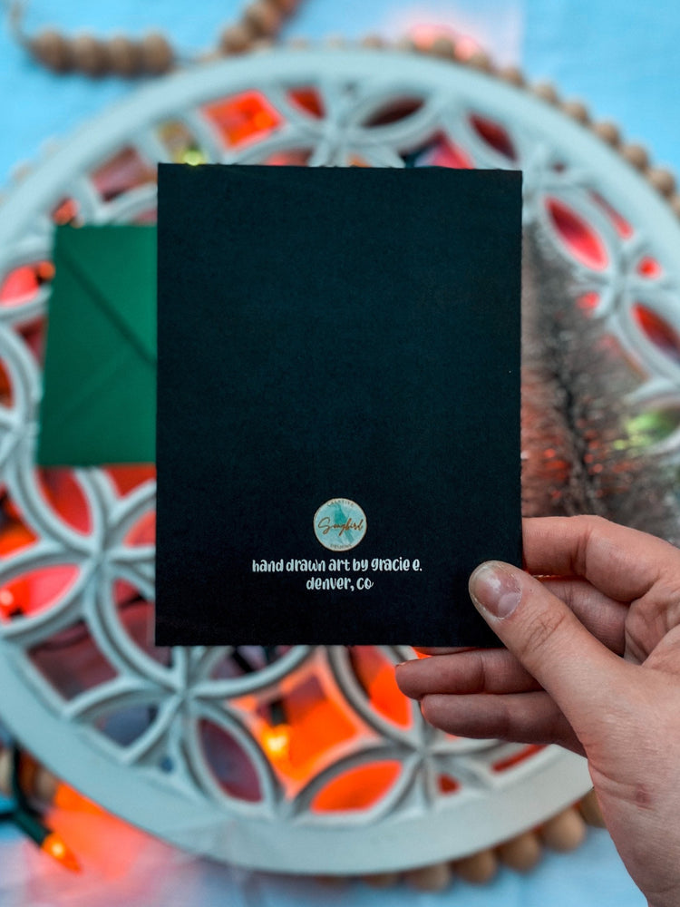 Merry + Bright Christmas Lights Card